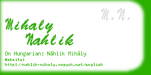 mihaly nahlik business card