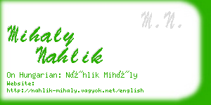 mihaly nahlik business card